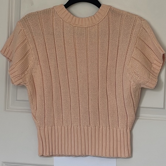 Vintage Liz Sport Peach Crop Sweater Medium - Picture 2 of 3